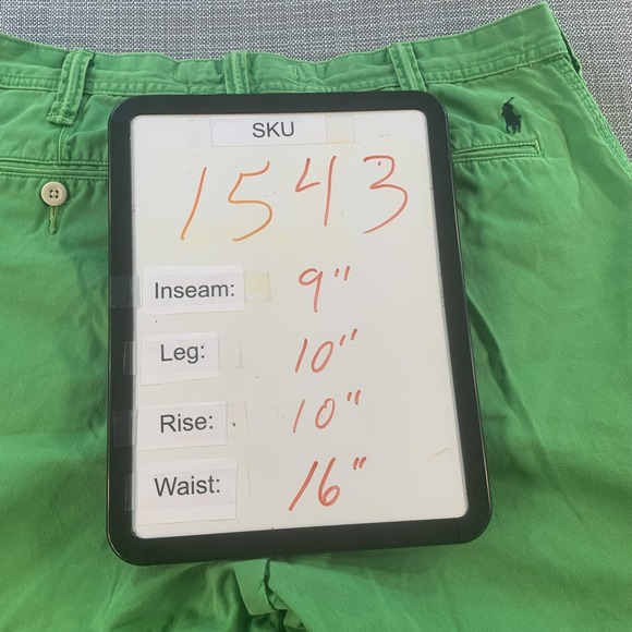 Polo Ralph Lauren Men's 32 Green Chino Shorts Relaxed Fit Cotton Classic Polo - Picture 15 of 15